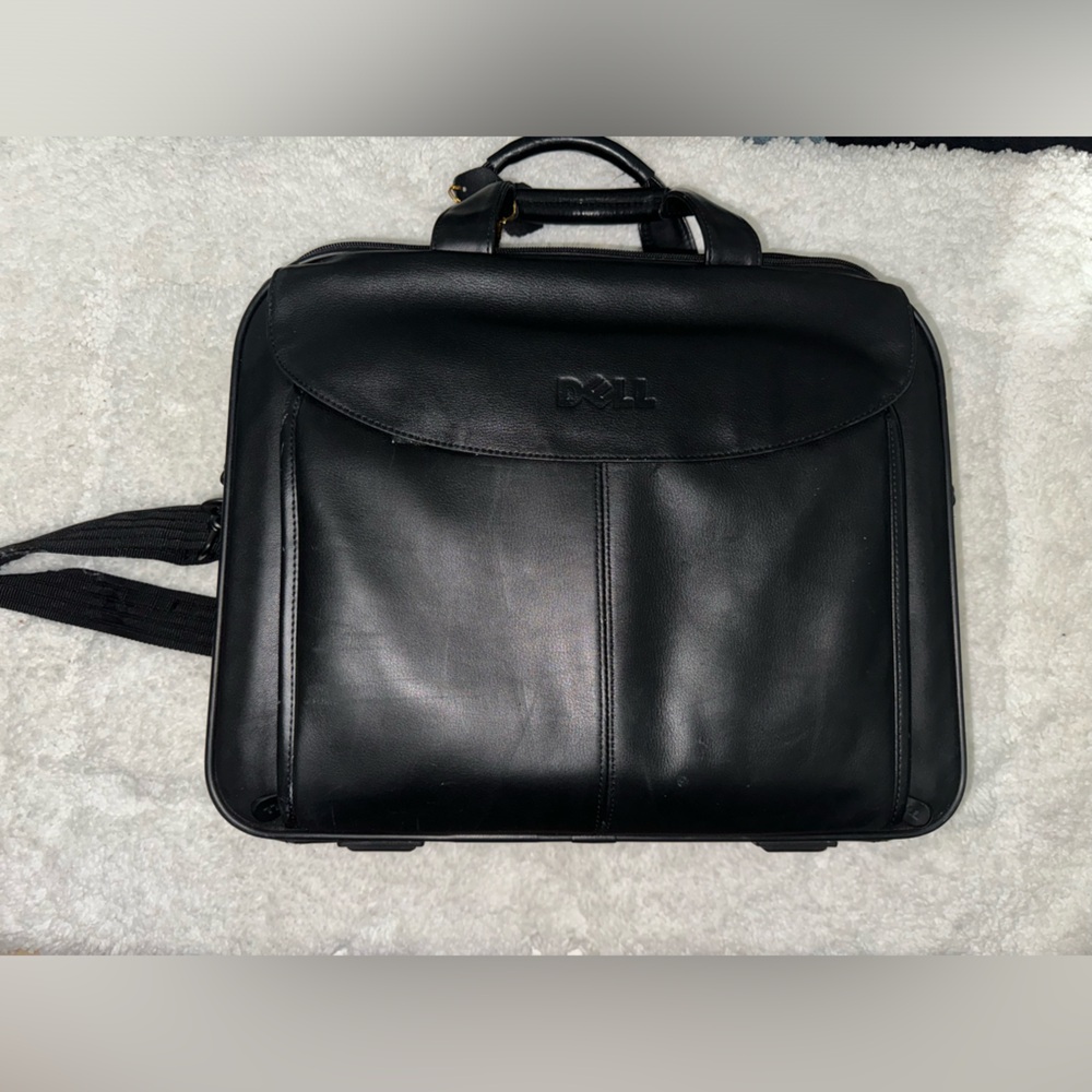 Dell Genuine Leather Black Laptop Bag-Preloved